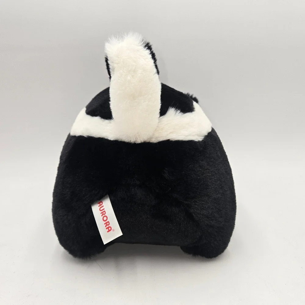Aurora World Skunk‎ Plush Stuffed Animal Black White Round Spudster Toy